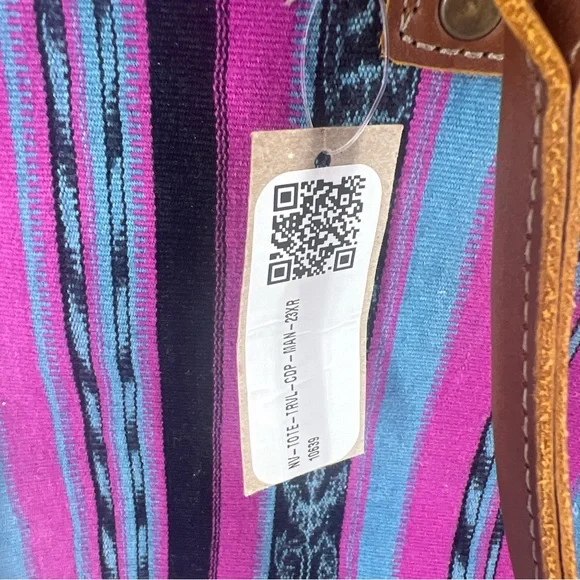 Nena & Co. 13in x 17in One Of A Kind Guatemala Travel Tote Bag Purple,blue,blk - Picture 4 of 12